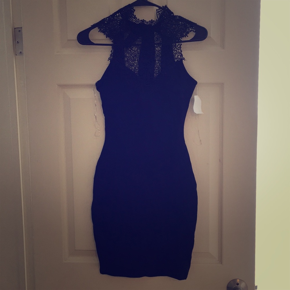 Lace Top Cocktail Formal Dress Black